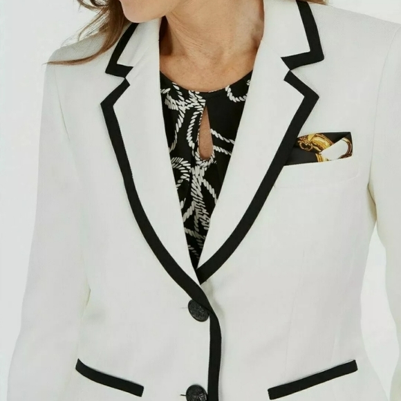 Kasper Women's Petite white Black Career Contrast - Picture 3 of 4